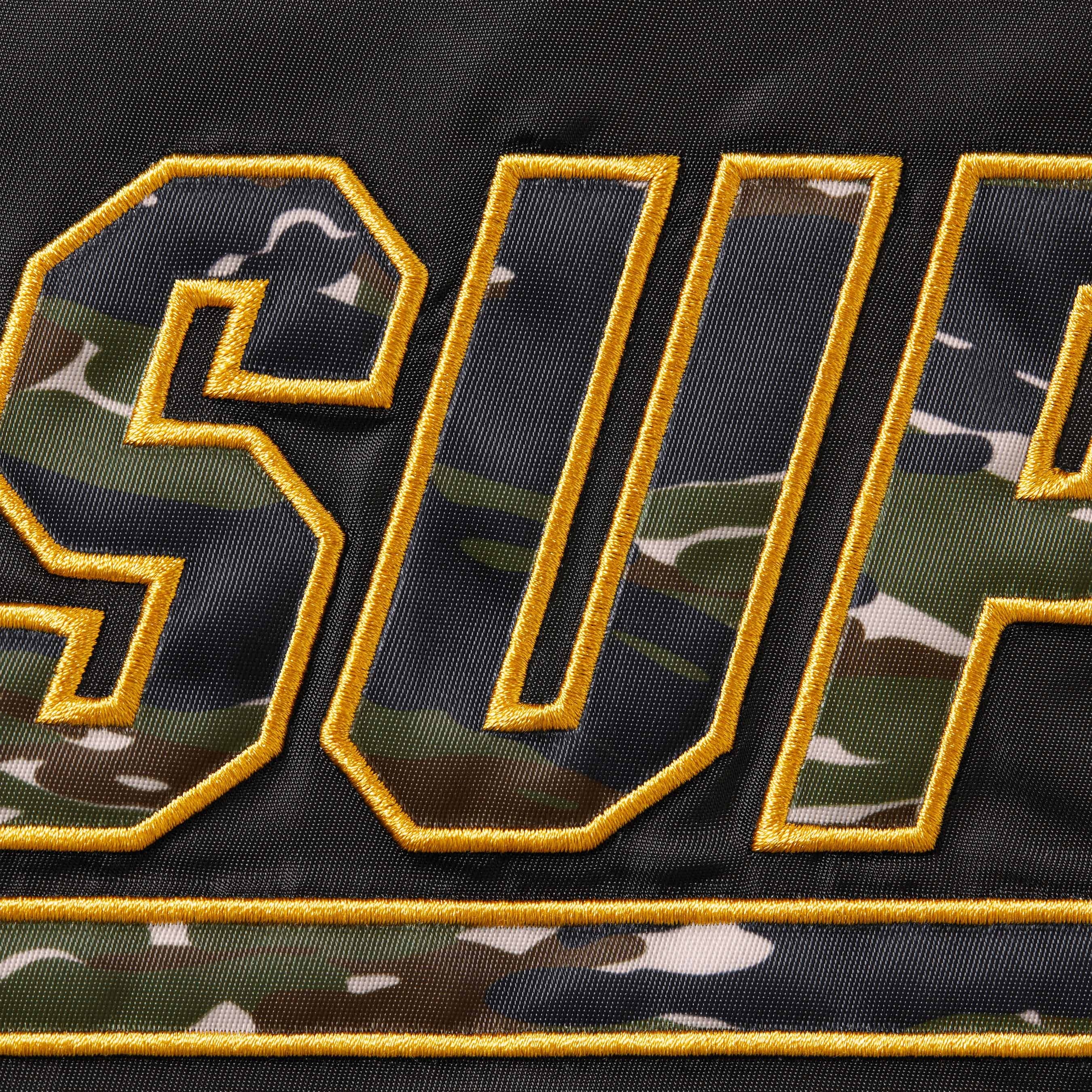 Supreme®/Mitchell & Ness® Camo Logo Varsity Jacket view 5